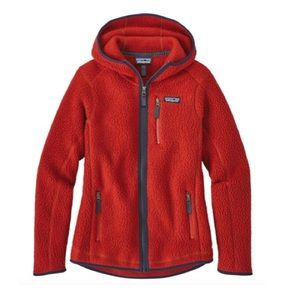 Red fleece Patagonia zip up jacket